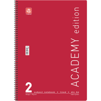 Σπιράλ 2 θεμάτων Α4 Academy Κόκκινο Τετράδιο Special 21x29cm