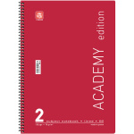 Σπιράλ 2 θεμάτων Β5 Academy Κόκκινο Τετράδιο Special 17x25cm