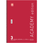 Σπιράλ 3 θεμάτων Α4 Academy Κόκκινο Τετράδιο Special 21x29cm