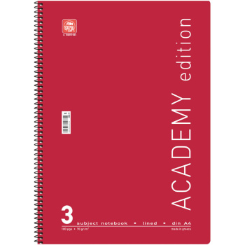 Σπιράλ 3 θεμάτων Α4 Academy Κόκκινο Τετράδιο Special 21x29cm