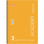 Σπιράλ 3 θεμάτων Β5 Academy Κίτρινο Τετράδιο Special 17x25cm