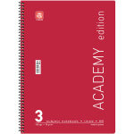 Σπιράλ 3 θεμάτων Β5 Academy Κόκκινο Τετράδιο Special 17x25cm