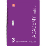 Σπιράλ 3 θεμάτων Β5 Academy Μωβ Τετράδιο Special 17x25cm