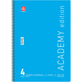 Σπιράλ 4 θεμάτων Α4 Academy Γαλάζιο Τετράδιο Special 21x29cm