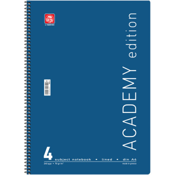 Σπιράλ 4 θεμάτων Α4 Academy Μπλε