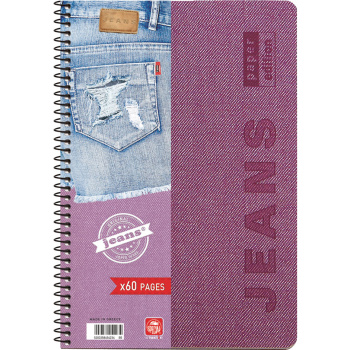 ΣΠΙΡΑΛ 2 ΘΕΜΑΤΩΝ Α4 JEANS ΜΩΒ ΤΕΤΡΑΔΙΟ SPECIAL 21x29cm