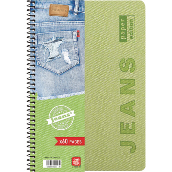Σπιράλ 3 θεμάτων Α4 Jeans Λαχανί Τετράδιο Special 21x29cm