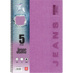 Σπιράλ 5 θεμάτων Α4 Jeans Μωβ Τετράδιο Special 21x29cm