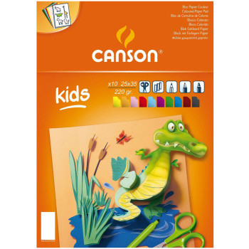 Μπλοκ 10 Χρωματιστά φύλλα Canson Colorline Kids 220gr