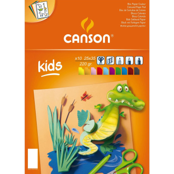 Μπλοκ 10 Χρωματιστά φύλλα Canson Colorline Kids 220gr