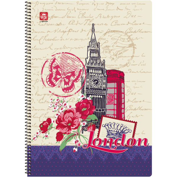 ΤΕΤΡΑΔΙΟ ΣΠΙΡΑΛ 2 ΘΕΜΑΤΩΝ Α4 TRENDY LONDON SPECIAL 21x29cm
