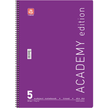 ΤΕΤΡΑΔΙΟ ΣΠΙΡΑΛ 5 ΘΕΜΑΤΩΝ Α4 ACADEMY ΜΩΒ SPECIAL 21x29cm
