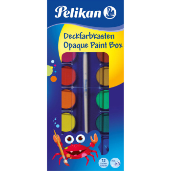 ΝΕΡΟΜΠΟΓΙΕΣ PELIKAN ΜΕ ΠΙΝΕΛΟ 12 ΧΡΩΜΑΤΩΝ ΣΕ ΠΛΑΣΤΙΚΗ ΠΑΛΕΤΑ F355/12