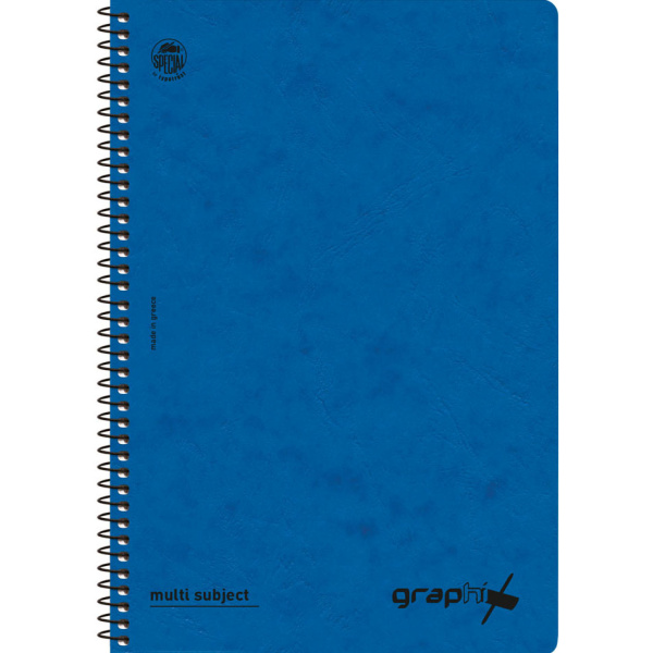 Σπιράλ 2 θεμάτων Β5 Graphix Μπλε Τετράδιο Special 17x25cm