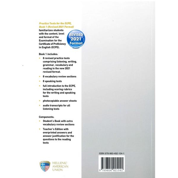 ECPE PRACTICE EXAMINATIONS BOOK 1 TEACHER'S BOOK (+CD) REVISED 2021 FORMAT