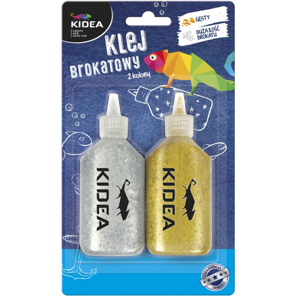 GLITTER ΚΟΛΛΑ BLISTER ΧΡΥΣΟ - ΑΣΗΜΙ 40g KIDEA