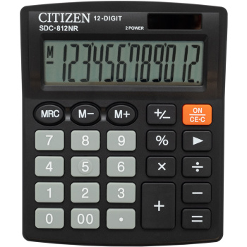 ΑΡΙΘΜΟΜΗΧΑΝΗ CITIZEN SDC-812NR ΜΑΥΡΗ 12 ΨΗΦΙΩΝ