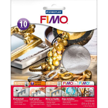 STAEDTLER FIMO 10 ΜΕΤΑΛΛΙΚΑ ΦΥΛΛΑ ΑΣΗΜΙΟΥ 14X14CM Νο 8781-81
