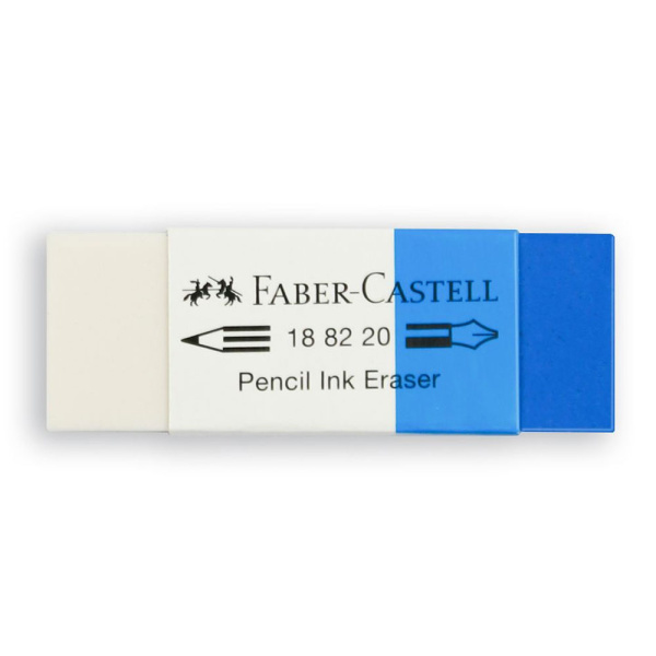 ΓΟΜΑ ΛΕΥΚΗ-ΜΠΛΕ FABER CASTEL 188220 PENCIL INK ERASER