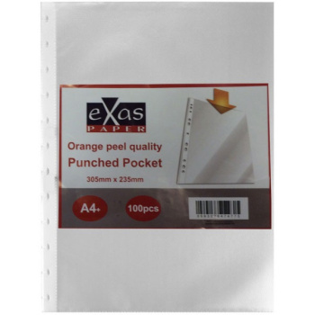 ΠΑΚΕΤΟ 100 ΖΕΛΑΤΙΝΕΣ MAT Α4+ ΜΕ ΟΠΕΣ ORANGE PEEL QUALITY EXAS