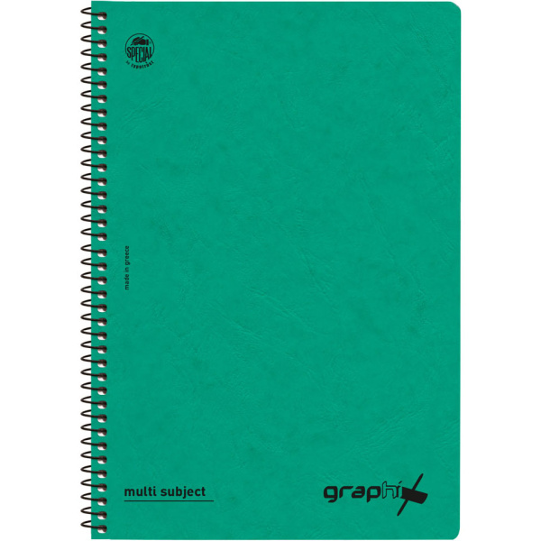 Σπιράλ 3 θεμάτων Α4 Graphix Πράσινο Τετράδιο Special 21x29cm