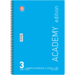 Σπιράλ 3 θεμάτων Β5 Academy Γαλάζιο Τετράδιο Special 17x25cm