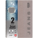 Σπιράλ 2 θεμάτων Β5 Jeans Γκρι Τετράδιο Special 17x25cm