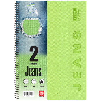 Σπιράλ 2 θεμάτων Β5 Jeans Λαχανί Τετράδιο Special 17x25cm