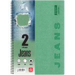 Σπιράλ 2 θεμάτων Β5 Jeans Πράσινο Τετράδιο Special 17x25cm