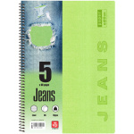 Σπιράλ 5 θεμάτων Β5 Jeans Λαχανί Τετράδιο Special 17x25cm