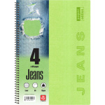 Σπιράλ 4 θεμάτων Β5 Jeans Λαχανί Τετράδιο Special 17x25cm