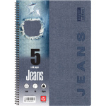 Σπιράλ 5 θεμάτων Β5 Jeans Μπλε Τετράδιο Special 17x25cm