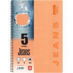 Σπιράλ 5 θεμάτων Β5 Jeans Πορτοκαλί Τετράδιο Special 17x25cm