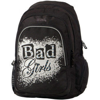 Σακίδιο Polo Light Backpack Bad Girls Μαύρη - Ασημί 3 θέσεων