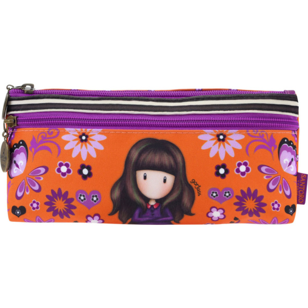 Κασετίνα Gorjuss Fiesta Zipped Pocket Πορτοκαλί 2 θέσεων 776GJ03