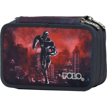 Κασετίνα Polo Wheelix Τριπλή Κόκκινη - Μαύρη 9-37-264-8004