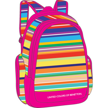 Σακίδιο Benetton Οβάλ Backpack Ροζ Ριγέ 3 θέσεων 44503
