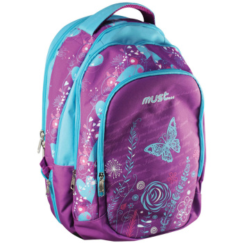 Σακίδιο Must Πεταλούδα Backpack Μωβ - Γαλάζιο 4 θέσεων 0579195