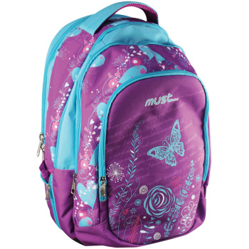 Σακίδιο Must Πεταλούδα Backpack Μωβ - Γαλάζιο 4 θέσεων 0579195