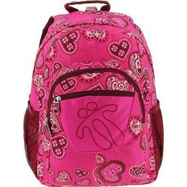 Σακίδιο Totto Backpack Φούξια με Καρδιές 2 θέσεων 0581418