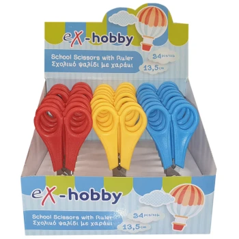 Ψαλίδι ex-hobby Σχολικό 13.5cm με χάρακα 402413