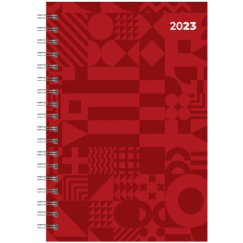 Ημερολόγιο 2023 Σπιράλ 17x24cm Κόκκινο Ημερήσιο The Writing Fields