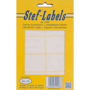 Ετικέτες Αυτοκόλλητες No26 Stef-Labels 36x50mm