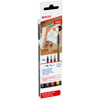 Edding 1340 Μαρκαδόροι Πινέλο 4 Μεταλλικά χρώματα Brushpen