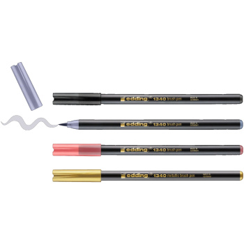 Edding 1340 Μαρκαδόροι Πινέλο 4 Μεταλλικά χρώματα Brushpen