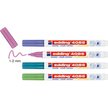 Edding 4085 Μαρκαδόροι Κιμωλίας 4 Μεταλλικά χρώματα Blister