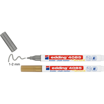 Edding 4085 Μαρκαδόροι Κιμωλίας Χρυσό - Ασημί Blister
