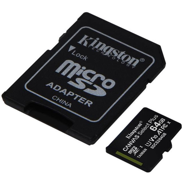Kingston Micro Secure Digital 64GB Microsdxc Canvas Select +SD Adapter