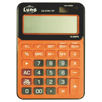 Αριθμομηχανή Luna office 12 Ψηφίων Πορτοκαλί CD-2720-12T