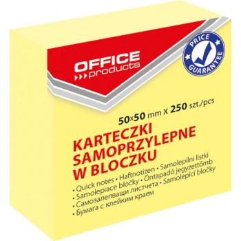 Αυτοκόλλητα Σημειώσεων Office Products Κίτρινα 50x50mm Κύβος